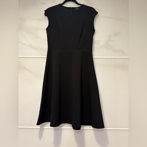 Ann Taylor Black Cap Sleeve Midi Dress